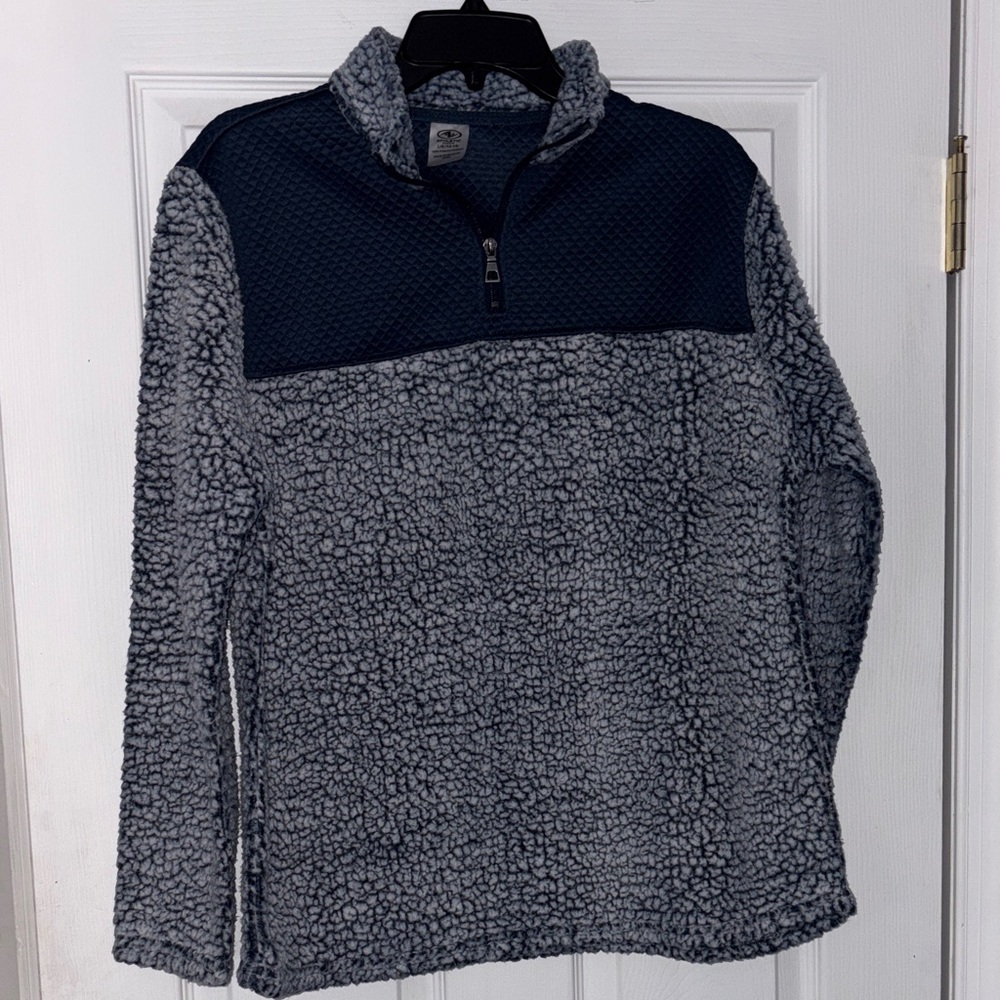 Women’s navy blue and white Quarter-Zip Sweater